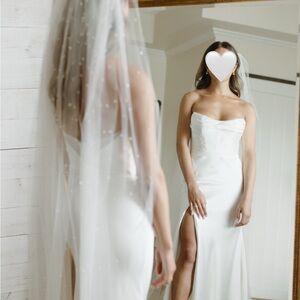 Cascading Pearl & Crystal Cathedral Length Veil